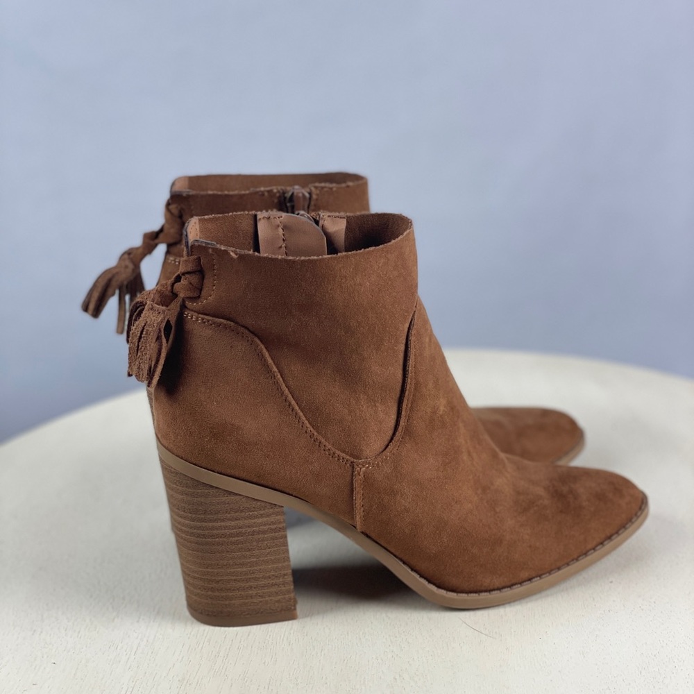 Brown/Tan heel booties size 6.5